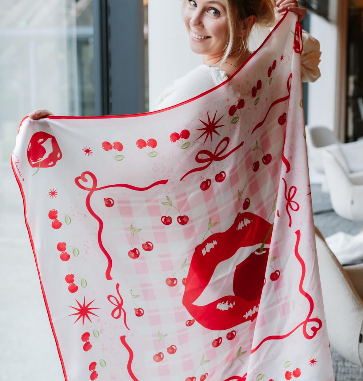 Carré LOVE “Cerise”